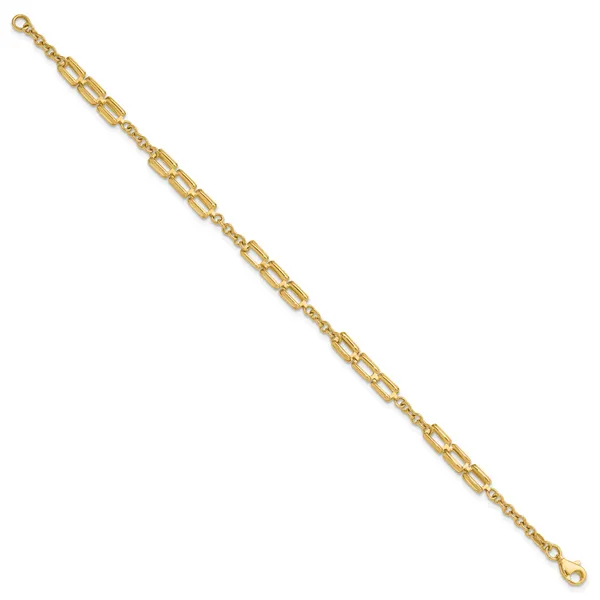 Leslie's 14K Polished Fancy Link Bracelet Image 2 Atlanta West Jewelry Douglasville, GA