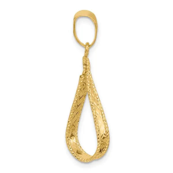 Leslie's 14K Polished and Diamond-cut Pendant Image 2 Thomas A. Davis Jewelers Holland, MI