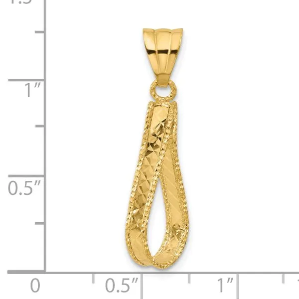 Leslie's 14K Polished and Diamond-cut Pendant Image 4 Thomas A. Davis Jewelers Holland, MI