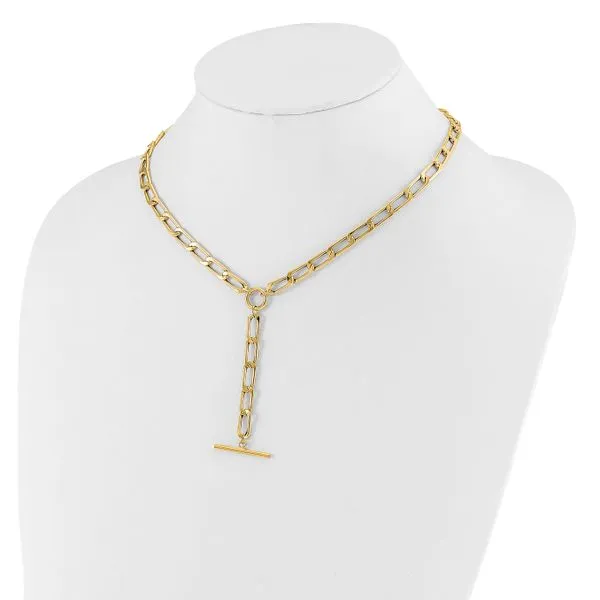 Leslie's 14K Polished Flat Oval Link Drop w/2in ext. Choker Necklace Image 3 Jerald Jewelers Latrobe, PA