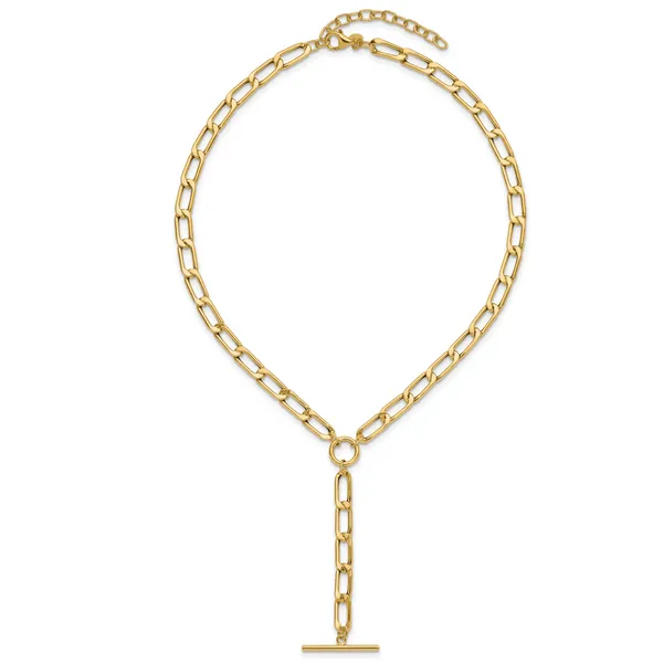 Leslie's 14K Polished Flat Oval Link Drop w/2in ext. Choker Necklace Image 4 Delfine's Jewelry Charleston, WV