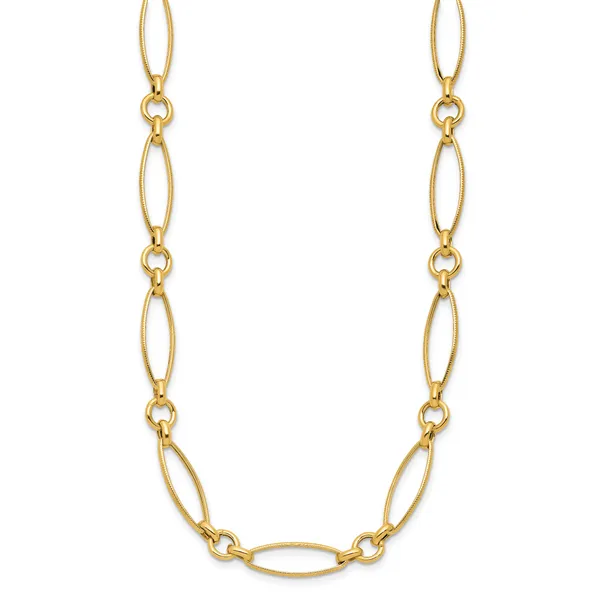 Leslie's 14K Polished Fancy Link 19in Necklace Image 2 Atlanta West Jewelry Douglasville, GA