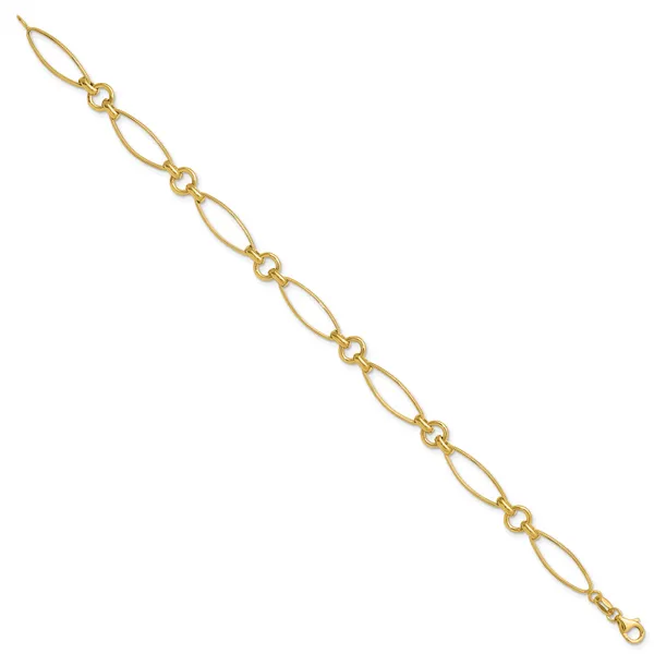 Leslie's 14K Polished Fancy Link 8.5in Bracelet Image 2 Barnett Jewelers Jacksonville, FL