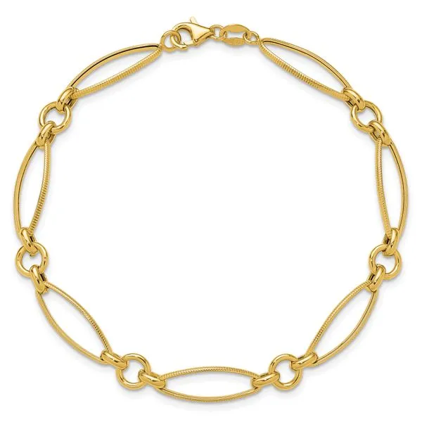 Leslie's 14K Polished Fancy Link 8.5in Bracelet Image 4 Barnett Jewelers Jacksonville, FL