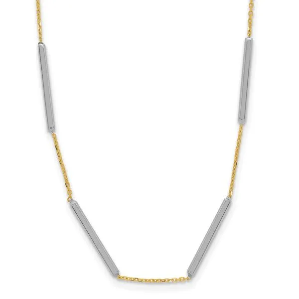Leslie's 14K Two-tone Polished 6 Bar Stations w/1.5in ext. Necklace Grayson & Co. Jewelers Iron Mountain, MI