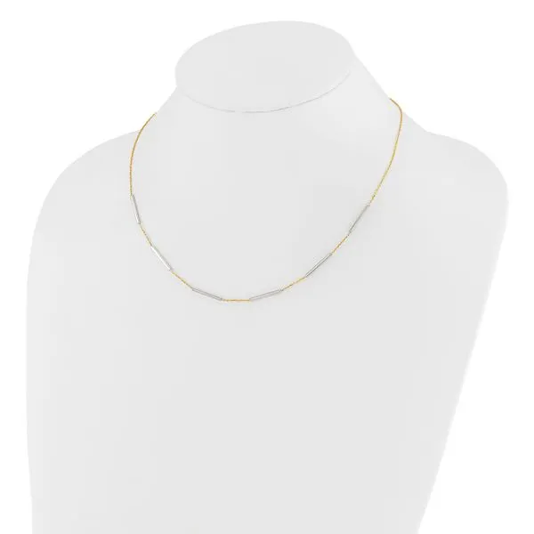 Leslie's 14K Two-tone Polished 6 Bar Stations w/1.5in ext. Necklace Image 3 Boyd Jewelers Wesley Chapel, FL