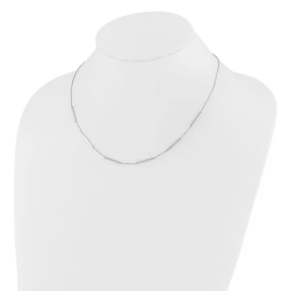 Leslie's 14K White Gold Polished 6 Bar Stations w/1.5in ext. Necklace Image 3 Grayson & Co. Jewelers Iron Mountain, MI