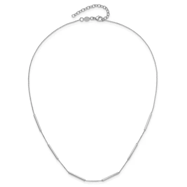 Leslie's 14K White Gold Polished 6 Bar Stations w/1.5in ext. Necklace Image 4 Atlanta West Jewelry Douglasville, GA