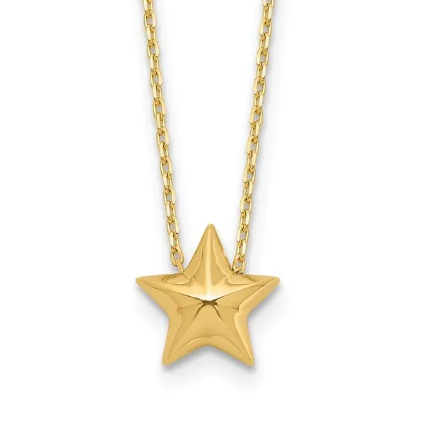 Leslie's 14K Polished Hollow Star Pendant w/1in. ext. Necklace Spath Jewelers Bartow, FL