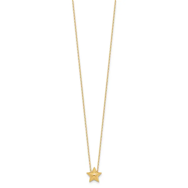 Leslie's 14K Polished Hollow Star Pendant w/1in. ext. Necklace Image 2 Valentine's Fine Jewelry Dallas, PA