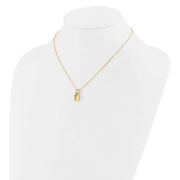 Leslie's 14K Polished Lock and Key 16in with 2in ext Necklace Image 3 Delfine's Jewelry Charleston, WV