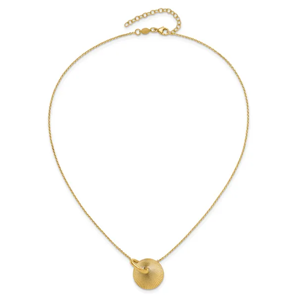 Leslie's 14K Polished and Textured Circle 16in with 2in ext Necklace Image 4 Barnett Jewelers Jacksonville, FL