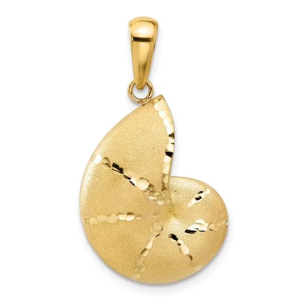 Leslie's 14k Satin D/C Nautilus Shell Pendant J. West Jewelers Round Rock, TX