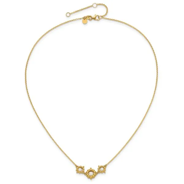 Leslie's 14k Polished FWC Pearl Flower 16in w/2in ext. Necklace Image 4 Johnson Jewellers Lindsay, ON