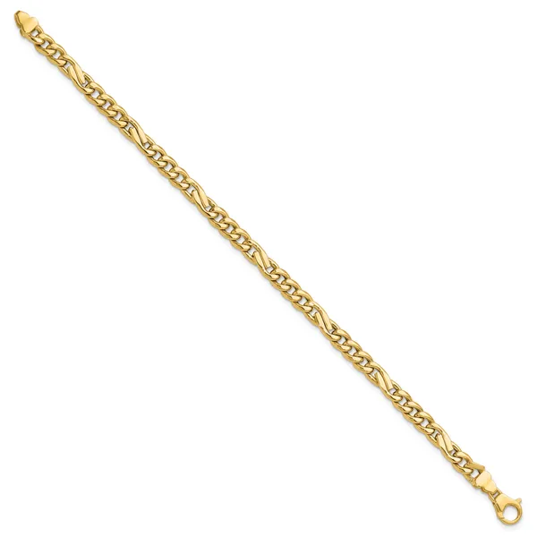 Leslie's 14K Polished Fancy Figaro Link Bracelet Image 2 J. West Jewelers Round Rock, TX