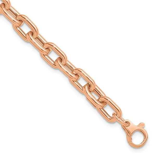 Leslie's 14K Rose Gold Polished Fancy Link Bracelet Jerald Jewelers Latrobe, PA