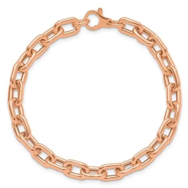 Leslie's 14K Rose Gold Polished Fancy Link Bracelet Image 4 Jerald Jewelers Latrobe, PA