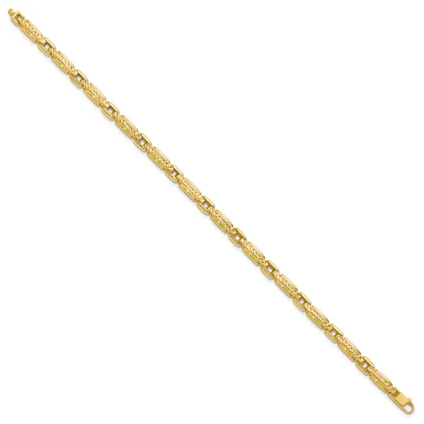 Leslie's 14K Polished Diamond-cut Fancy Link Reversible Bracelet Image 2 Boyd Jewelers Wesley Chapel, FL