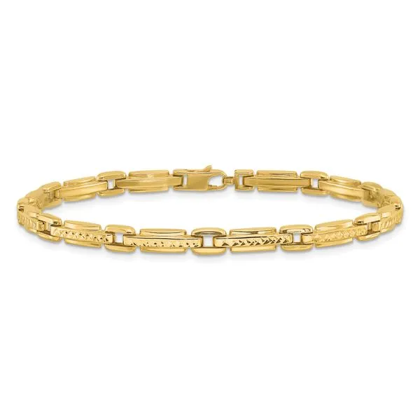 Leslie's 14K Polished Diamond-cut Fancy Link Reversible Bracelet Image 3 Jerald Jewelers Latrobe, PA