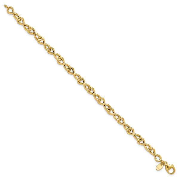 Leslie's 14K Polished/Textured Twisted Infinity Link Bracelet Image 2 Boyd Jewelers Wesley Chapel, FL