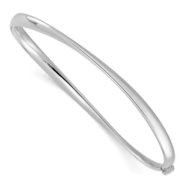 Leslie's 14k White Gold Polished Twisted Hinged Bangle Bracelet Gaines Jewelry FLINT, MI