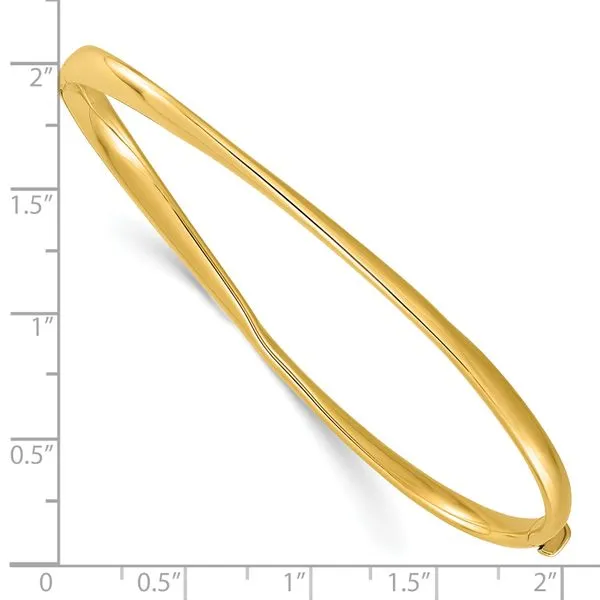 Leslie's 14k Polished Twisted Hinged Bangle Bracelet Image 3 Tidwells of Greenwood Greenwood, SC