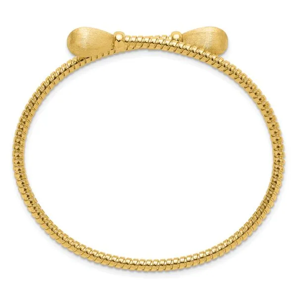 Leslie's 14K Polished and Brushed Bypass Cuff Bangle Image 2 Trenton Jewelers Ltd. Trenton, MI