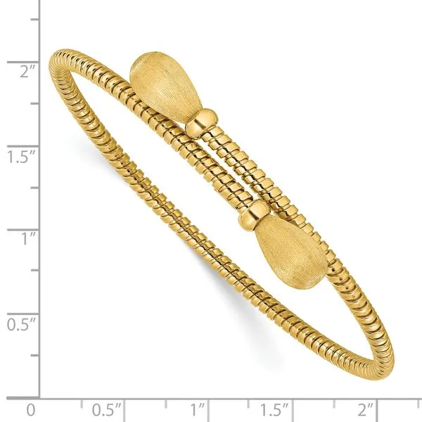 Leslie's 14K Polished and Brushed Bypass Cuff Bangle Image 3 Gaines Jewelry FLINT, MI