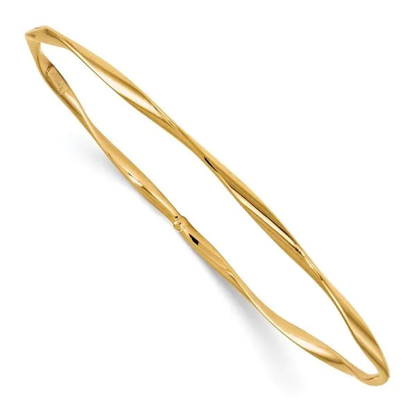 14K Yellow Gold Polished Twisted Bangle Bracelet Diamond Design Jewelers Somerset, KY
