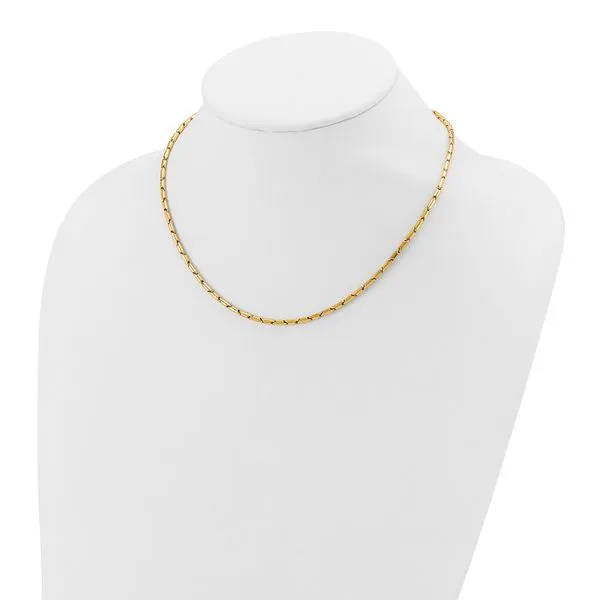 Leslie's 14K Polished Fancy Link Necklace Image 3 Johnson Jewellers Lindsay, ON