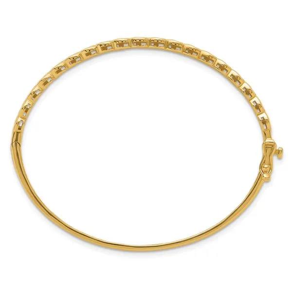 Leslie's 14K Polished Patterned Hinged Bangle Image 2 Michael's Jewelry North Wilkesboro, NC