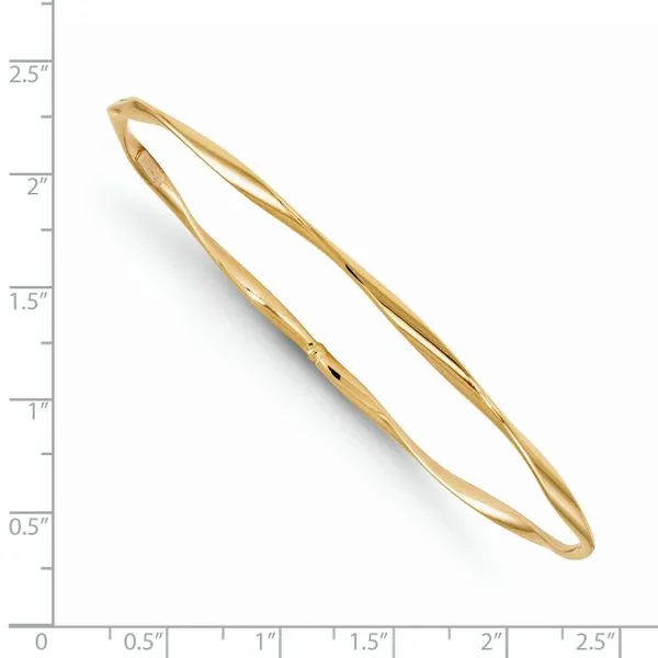 14K Yellow Gold Polished Twisted Bangle Bracelet Image 3 Diamond Design Jewelers Somerset, KY