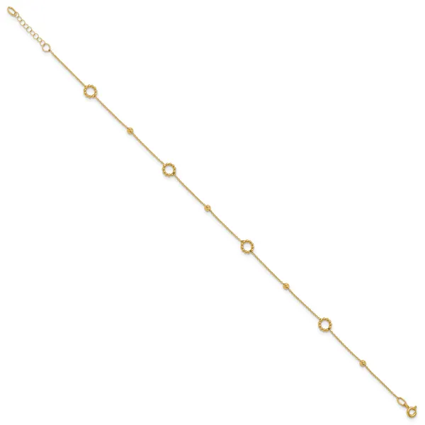 Leslie's 14K Polished and Diamond-cut 10in Plus 1in ext. Anklet Image 2 Tidwells of Greenwood Greenwood, SC