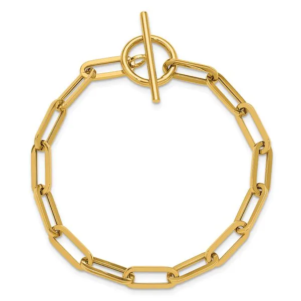 Leslie's 14K Polished Fancy Link Toggle Clasp Bracelet Image 4 Jerald Jewelers Latrobe, PA