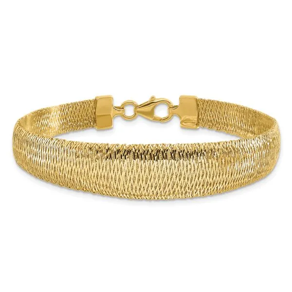 Leslie's 14K Polished Woven Graduated Dome Bracelet Image 3 Delfine's Jewelry Charleston, WV