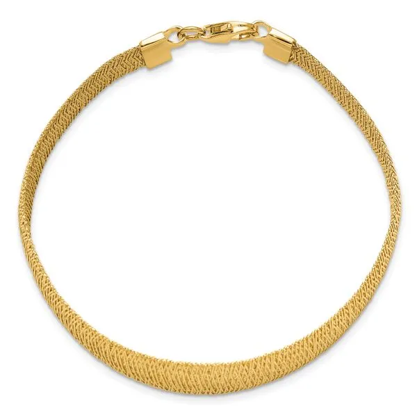 Leslie's 14K Polished Woven Graduated Dome Bracelet Image 4 Albert's Jewelers Kingsland, GA