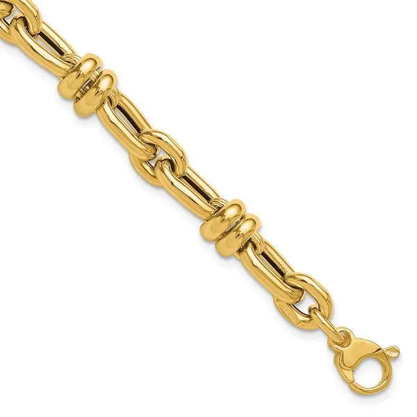 Leslie's 14K Polished Fancy Link Bracelet Leslie E. Sandler Fine Jewelry and Gemstones rockville , MD