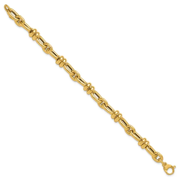 Leslie's 14K Polished Fancy Link Bracelet Image 2 Leslie E. Sandler Fine Jewelry and Gemstones rockville , MD