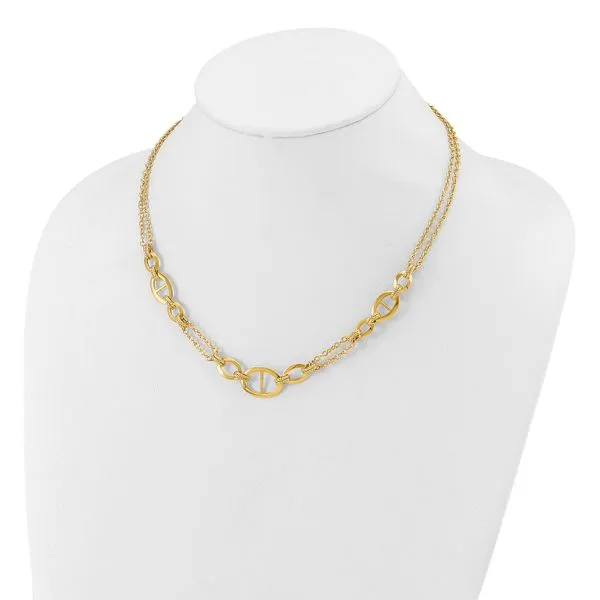 Leslie's 14K Polished Multi-strand Fancy Link Necklace Image 2 Diny's Jewelers Middleton, WI