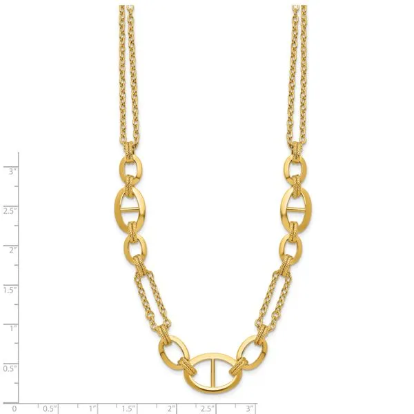 Leslie's 14K Polished Multi-strand Fancy Link Necklace Image 4 Diny's Jewelers Middleton, WI