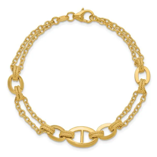 Leslie's 14K Polished Multi-strand Fancy Link Bracelet Image 4 John E. Koller Jewelry Designs owasso, OK