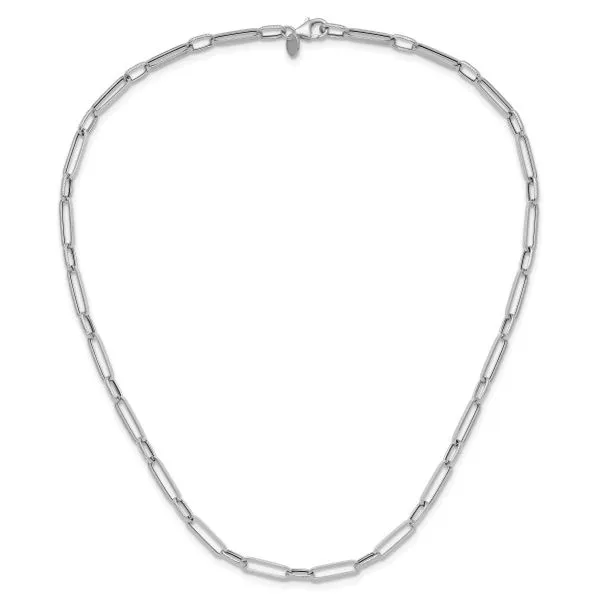 Leslie's 14K White Gold Polished and Textured Fancy Link Necklace Image 4 Grayson & Co. Jewelers Iron Mountain, MI