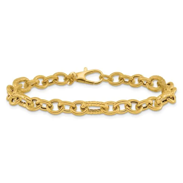 Leslie's 14K Polished Fancy Link Bracelet Image 3 Valentine's Fine Jewelry Dallas, PA