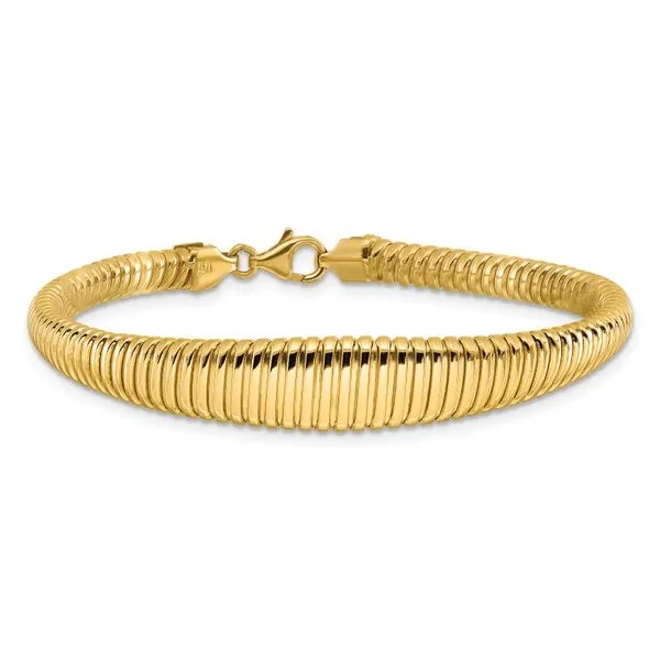 Leslie's 14K Polished Ridged Graduated Bracelet Image 3 J. West Jewelers Round Rock, TX