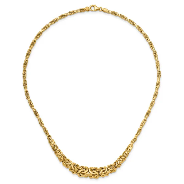 Leslie's 14K Polished Byzantine Graduated Necklace Image 4 Thomas A. Davis Jewelers Holland, MI