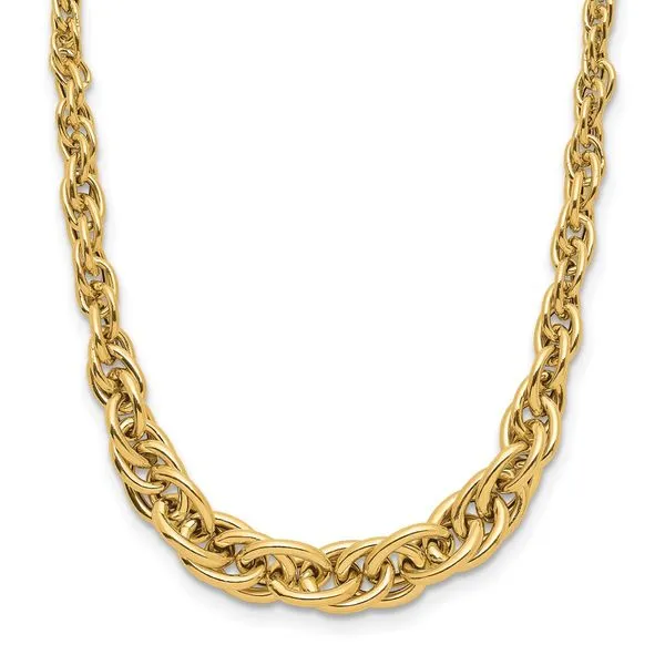 Leslie's 14K Polished Graduated Fancy Link Necklace Atlanta West Jewelry Douglasville, GA
