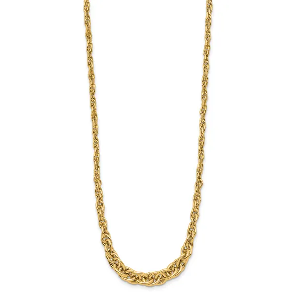 Leslie's 14K Polished Graduated Fancy Link Necklace Image 2 Johnson Jewellers Lindsay, ON