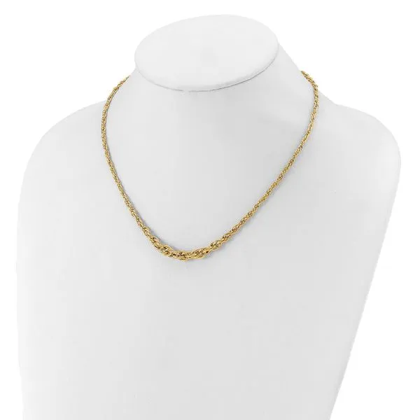 Leslie's 14K Polished Graduated Fancy Link Necklace Image 3 Johnson Jewellers Lindsay, ON