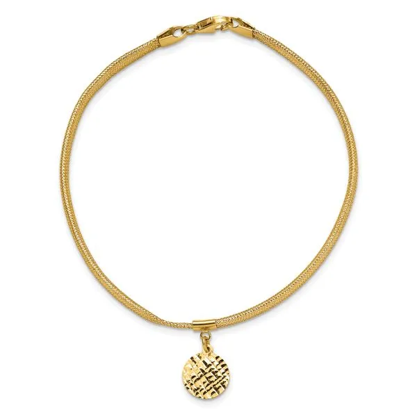 Leslie's 14K Polished Stretch/Mesh Diamond-cut Disc Bracelet Image 4 Trenton Jewelers Ltd. Trenton, MI