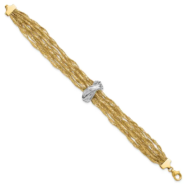 Leslie's 14K with Rhodium Polished Knot Mesh Multi-strand Bracelet Image 2 Albert's Jewelers Kingsland, GA